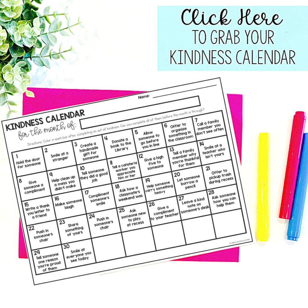 Teaching Kindness in the Classroom - Lip Gloss Learning and Lattes