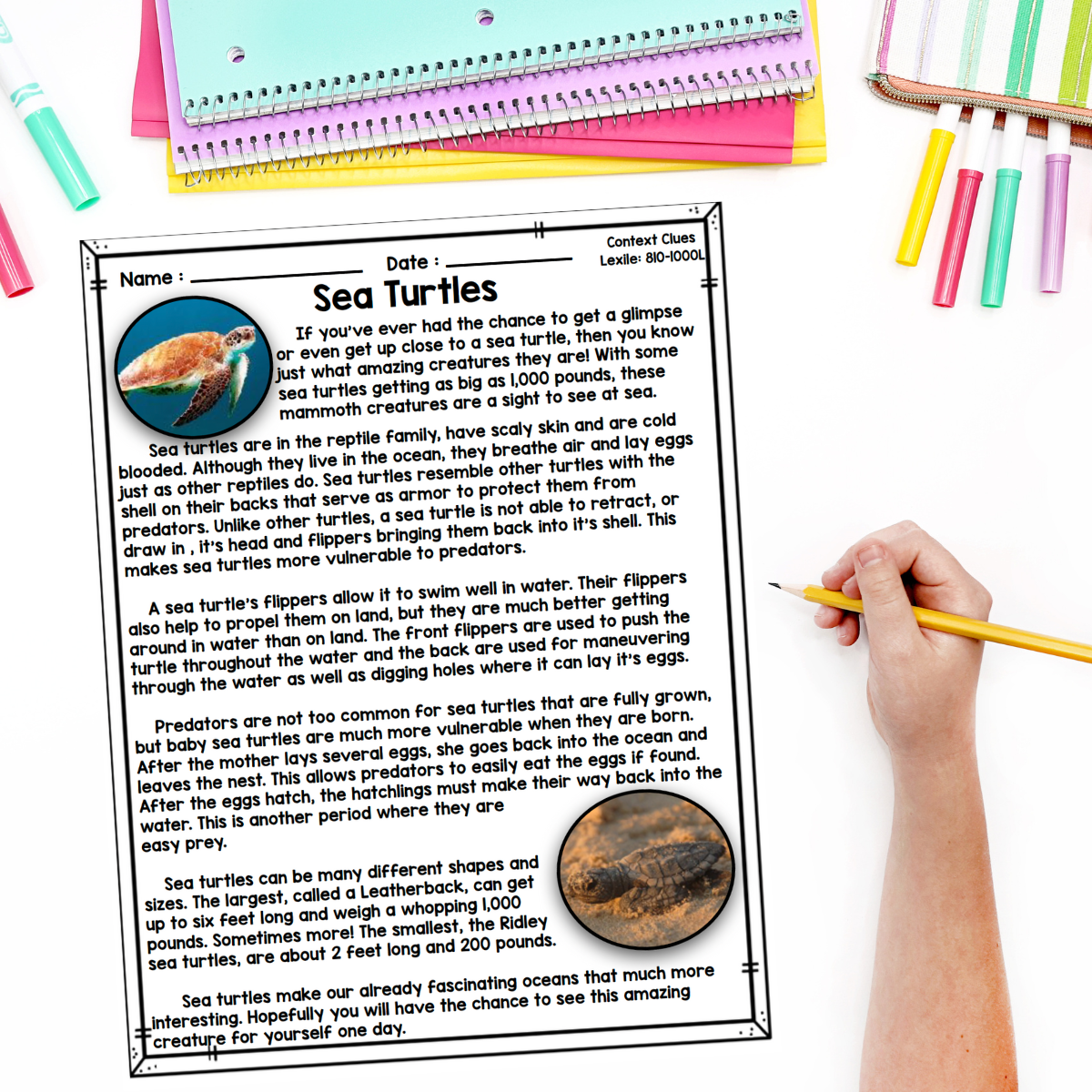 Context clues worksheets to practice vocabulary.
