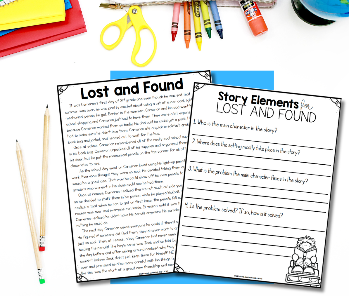 First week of school reading comprehension passages and questions.